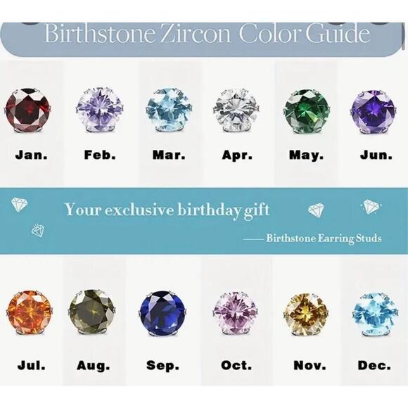 316L Stainless steel  Stud Earrings cz orange - Picture 3 of 3